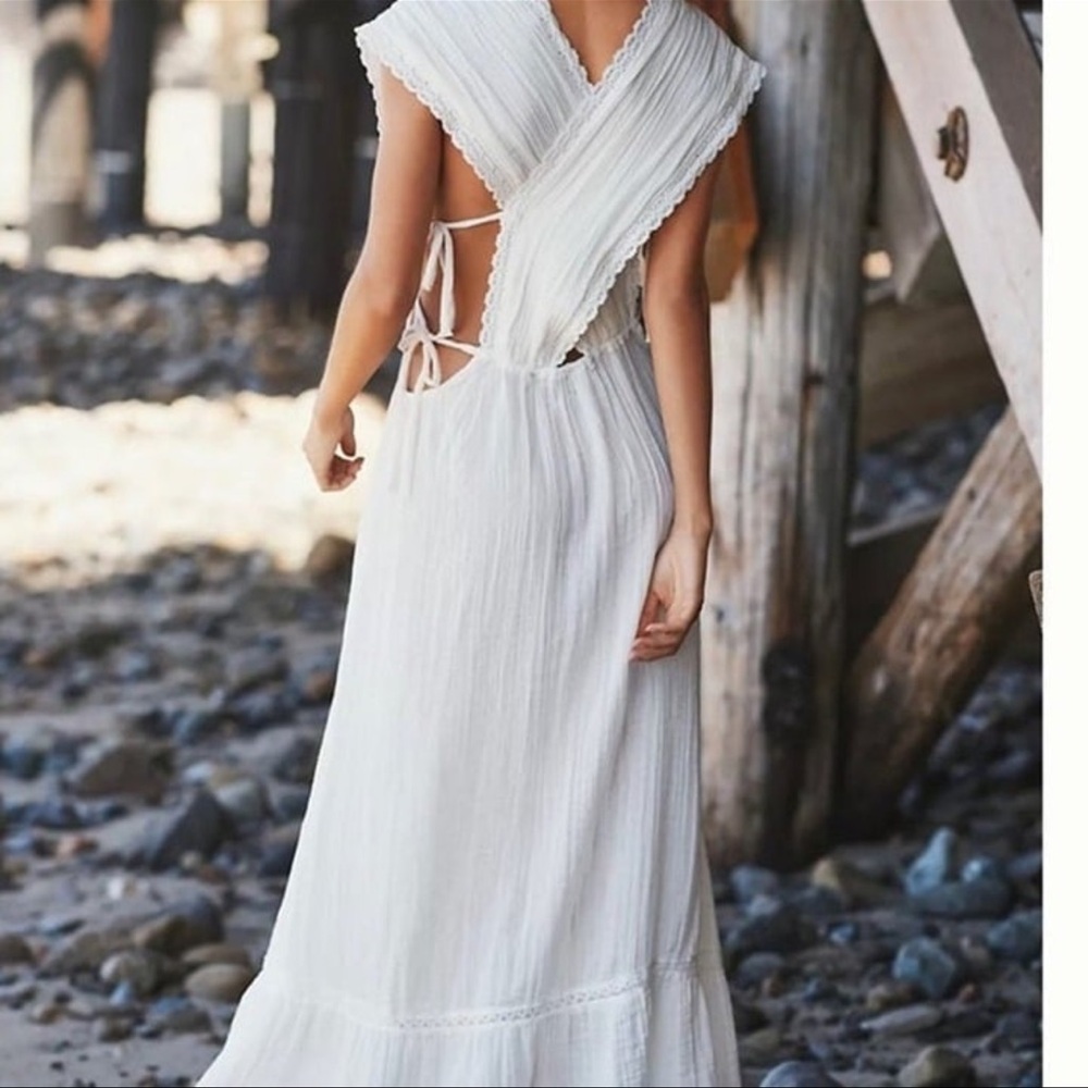 Anthropologie White High Low Dress - Picture 2 of 8
